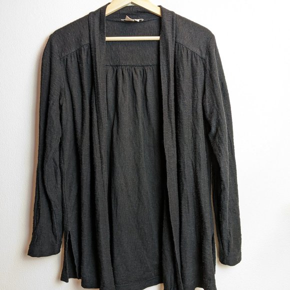 Isabella Bird Black Linen Blend Cardigan Size S - Picture 2 of 6